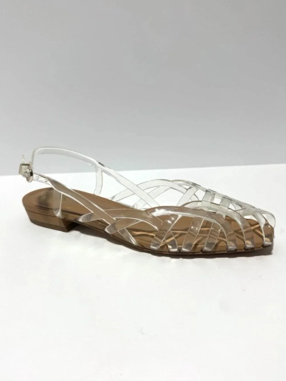 Vince Camuto Womens Stiorra Clear/Brown Sandals Size 8.5M